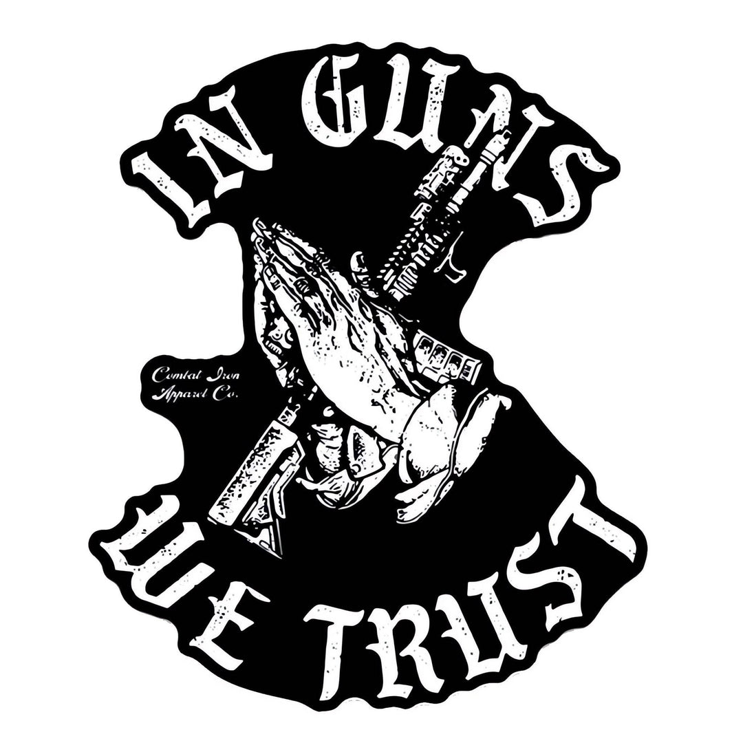 In Guns We Trust Decal - One Revolver Surfboards