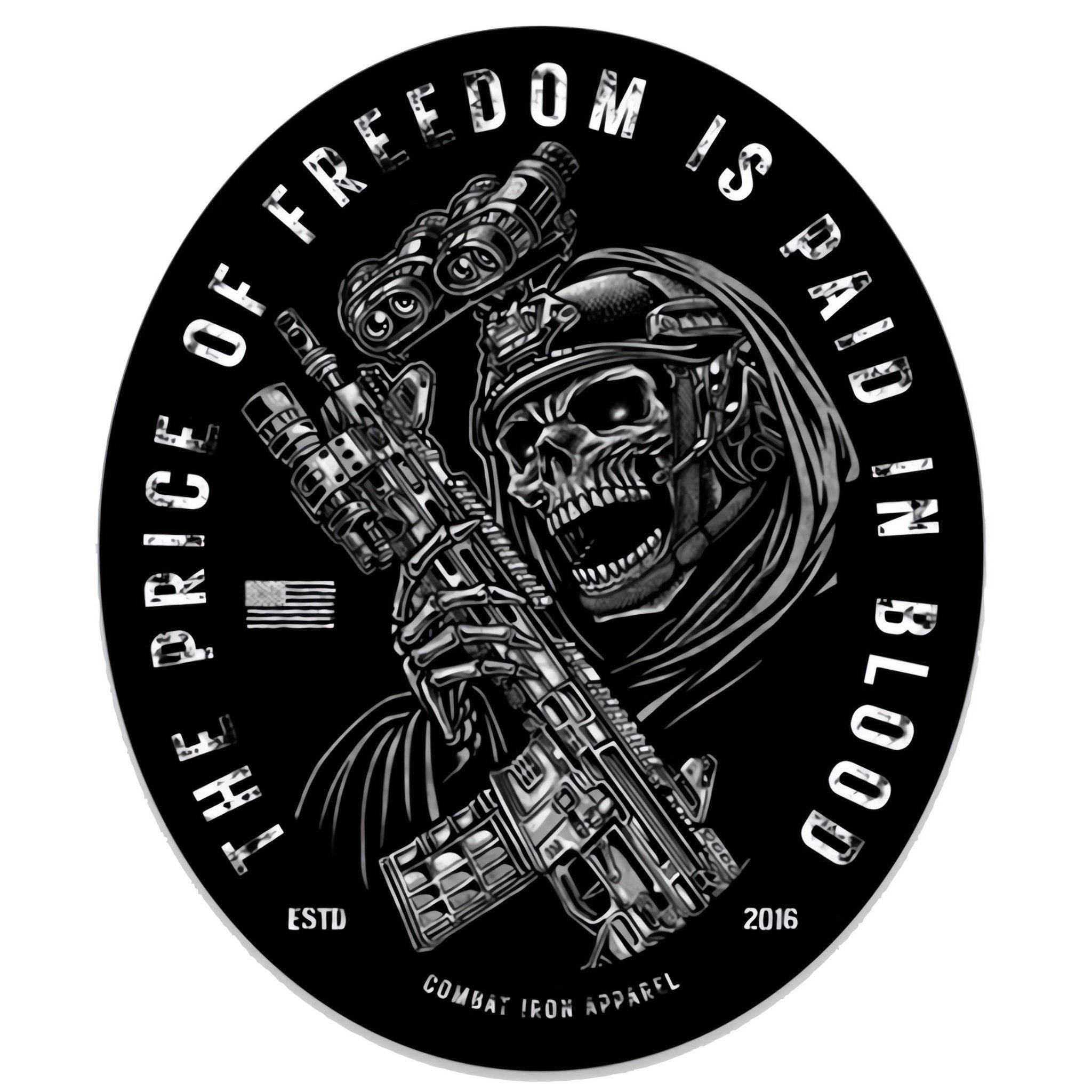 The Price Of Freedom Is Paid In Blood Decal - One Revolver Surfboards