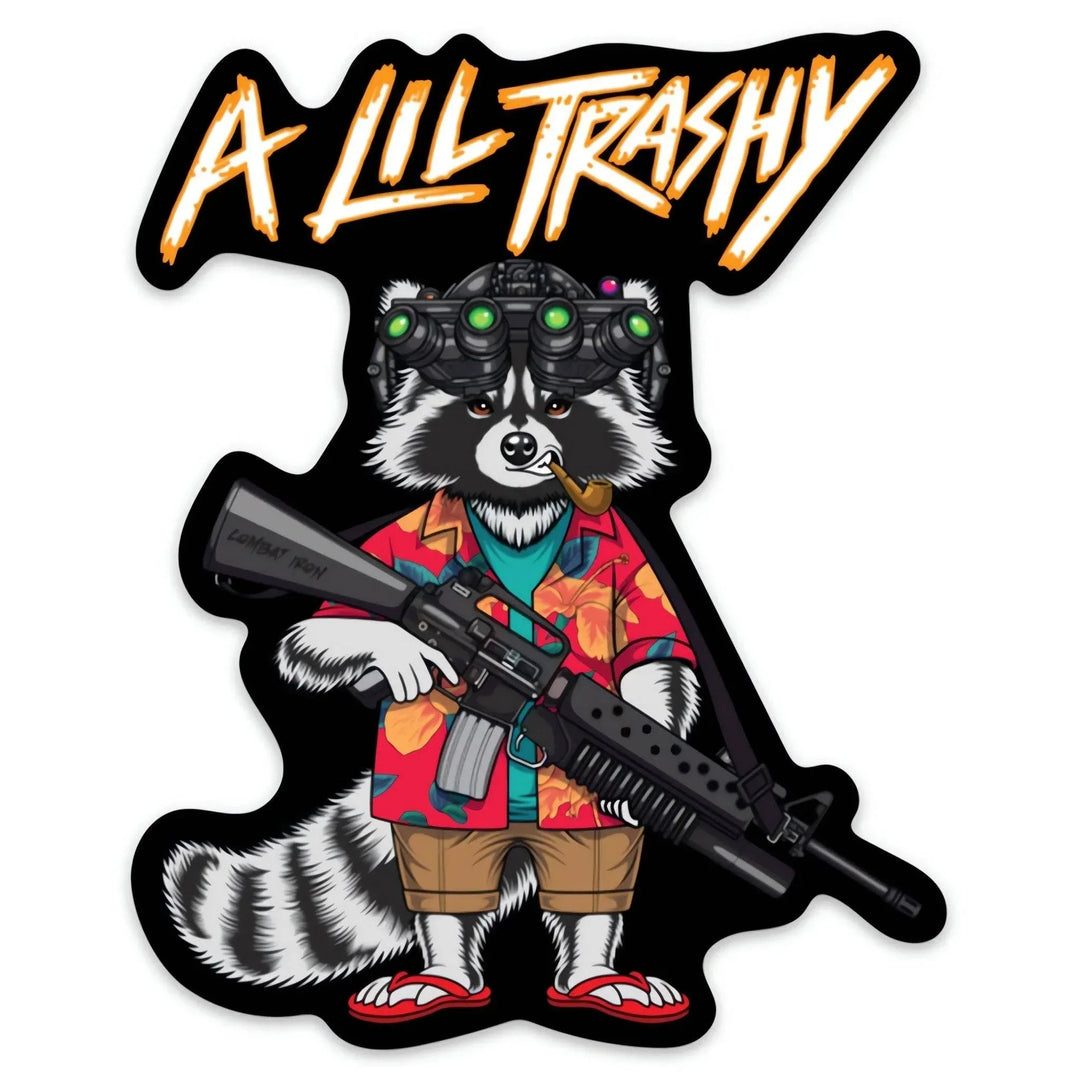 One Revolver Surfboards - A Lil Trashy Tactical Racoon Decal DECAL