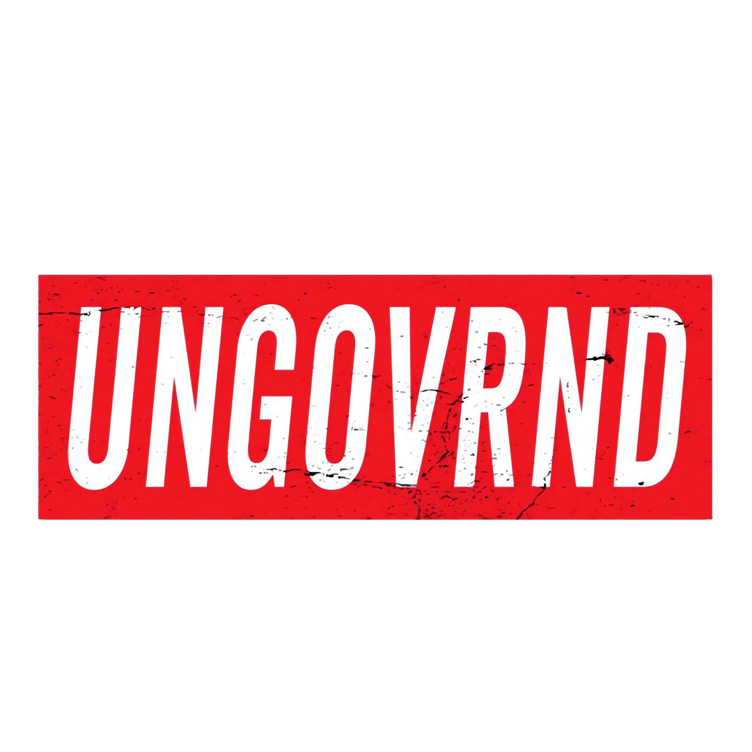 Ungovrnd Distressed Red Decal - One Revolver Surfboards