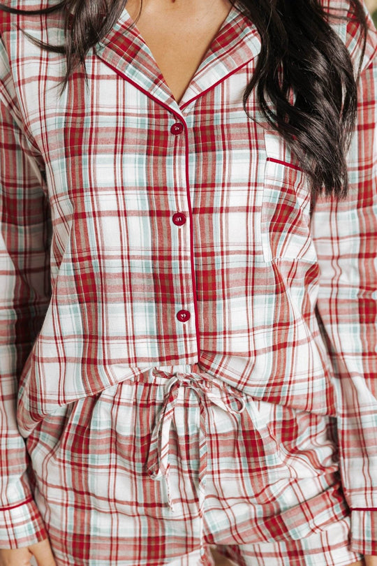 Waking Up Multi Red Plaid Shirt & Shorts Set - FINAL SALE - One Revolver Surfboards