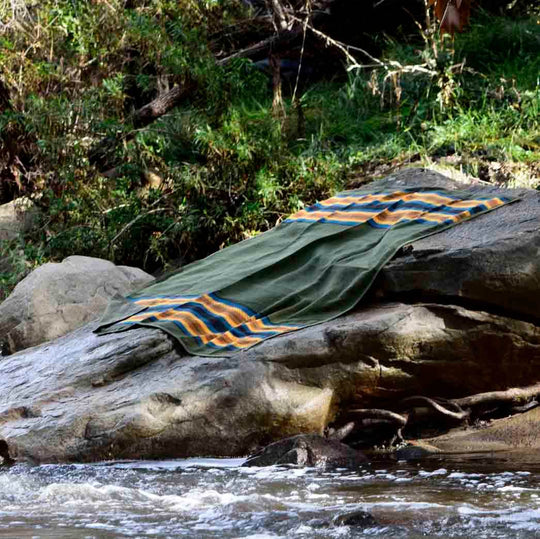 Canvas Camping Blanket - Waxed Canvas Outdoor Blanket / Bushcraft Blanket - One Revolver Surfboards