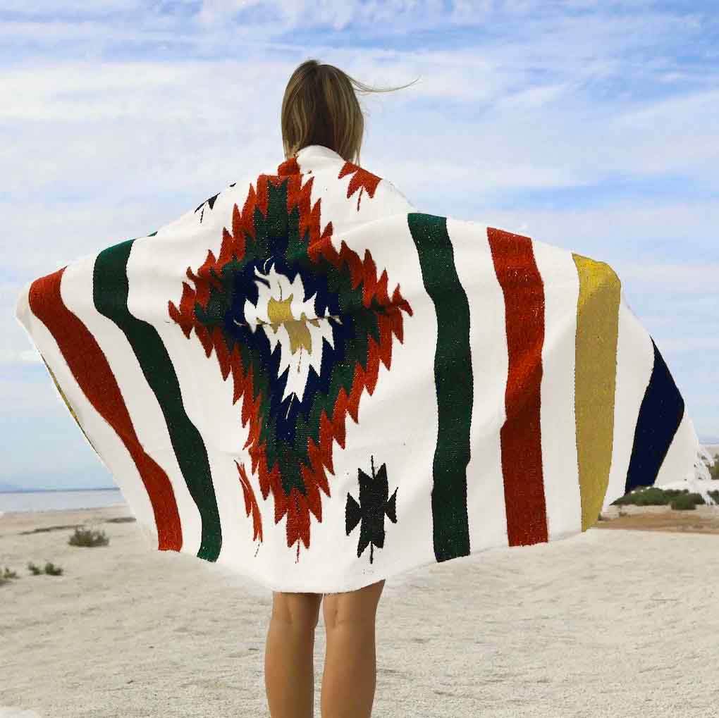 White Fiesta Diamond Blanket - One Revolver Surfboards