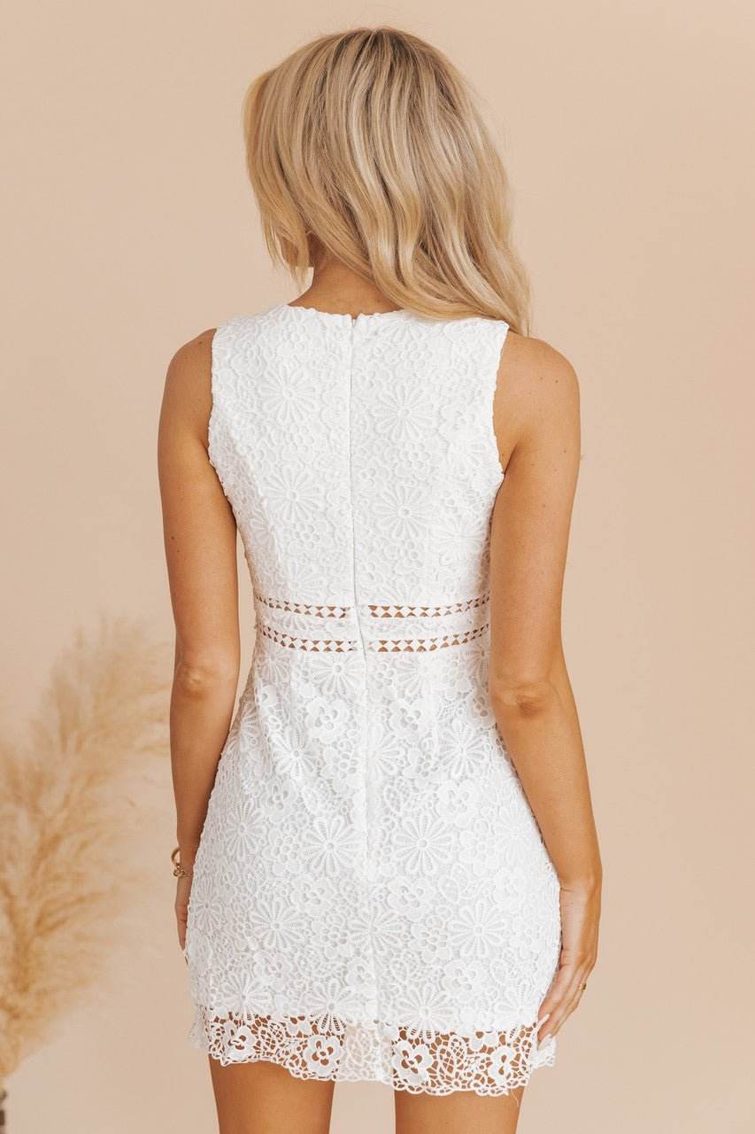 White Crochet Lace Mini Dress - DOORBUSTER - One Revolver Surfboards