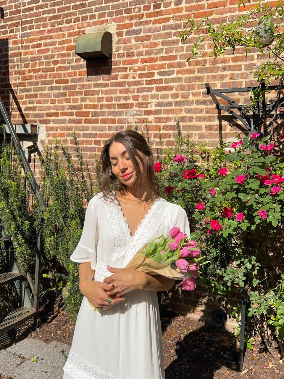 White Short Sleeve Lace Maxi Dress - FINAL SALE - One Revolver Surfboards