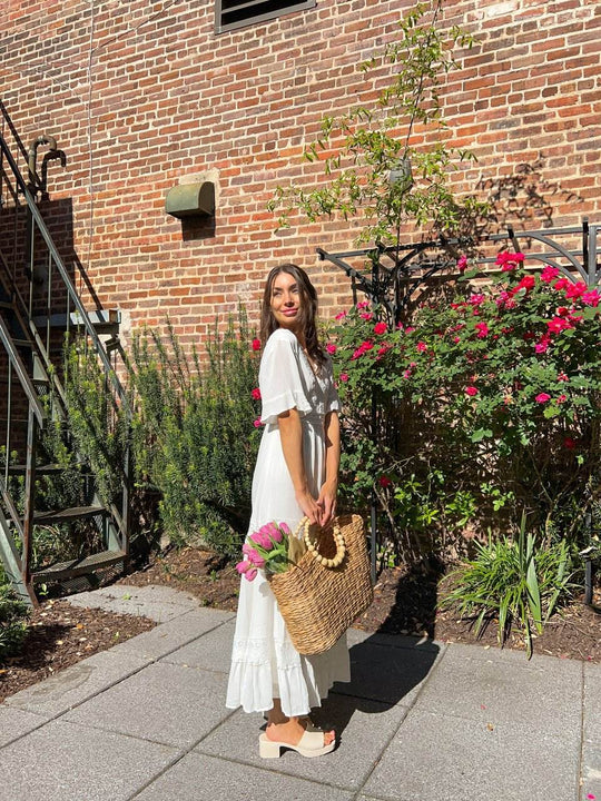 White Short Sleeve Lace Maxi Dress - FINAL SALE - One Revolver Surfboards