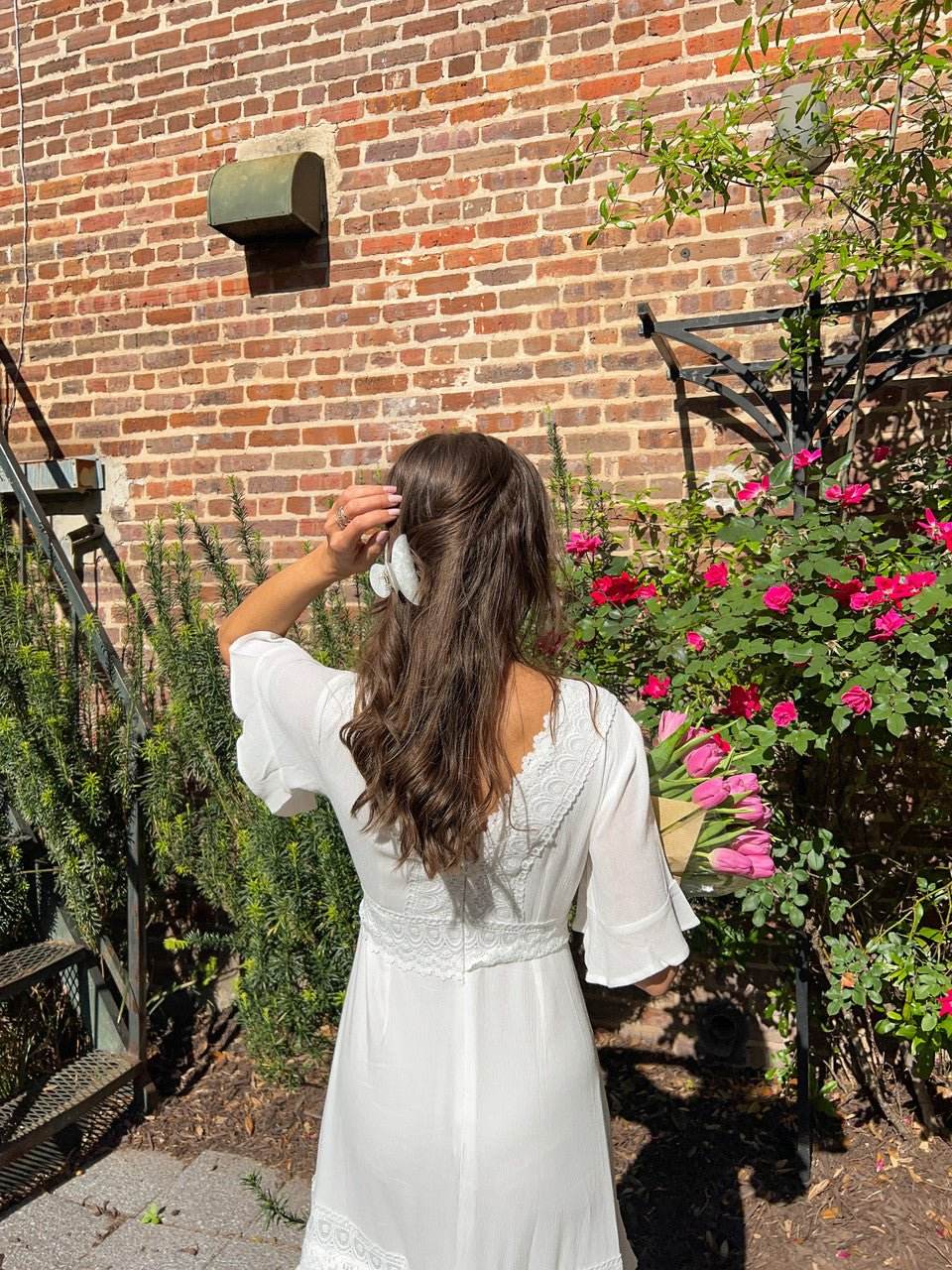 White Short Sleeve Lace Maxi Dress - FINAL SALE - One Revolver Surfboards