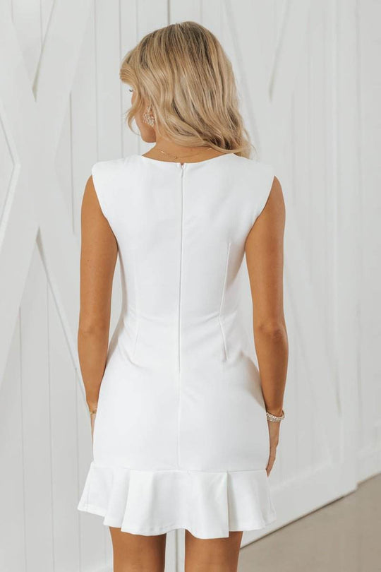 White Sleeveless Pleated Mini Dress - FINAL SALE - One Revolver Surfboards