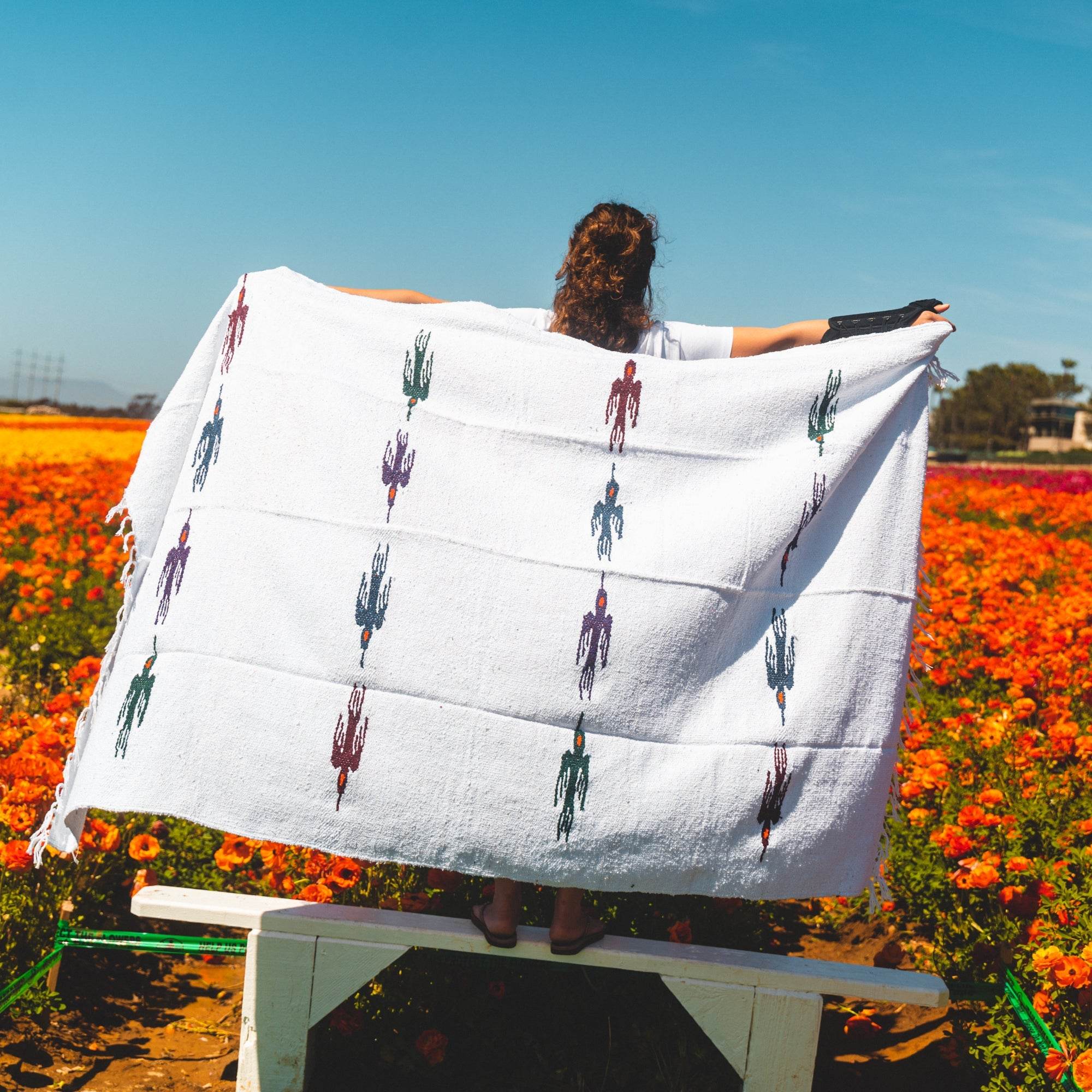 Namaste White Baja Thunderbird Yoga Blanket - One Revolver Surfboards