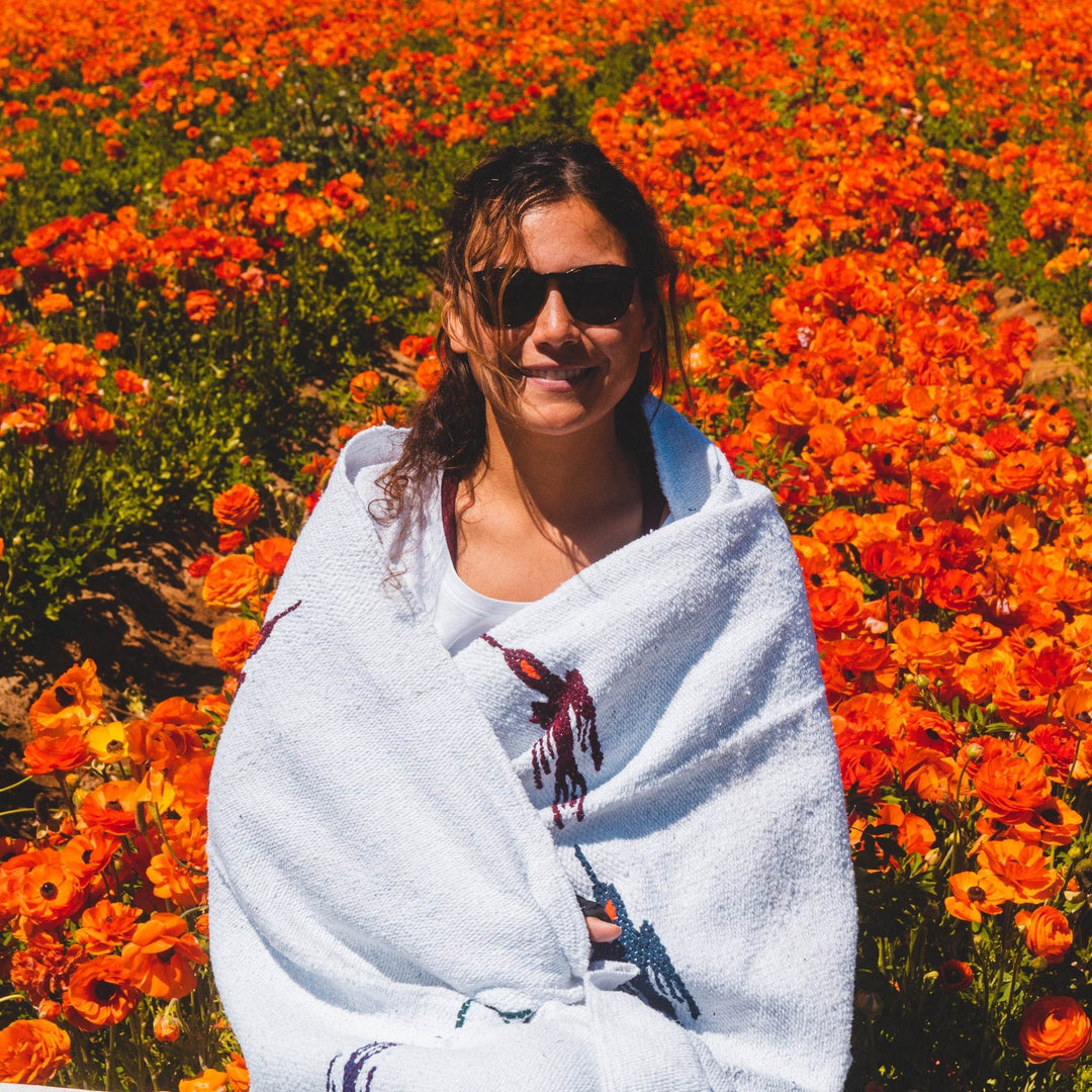 Namaste White Baja Thunderbird Yoga Blanket - One Revolver Surfboards