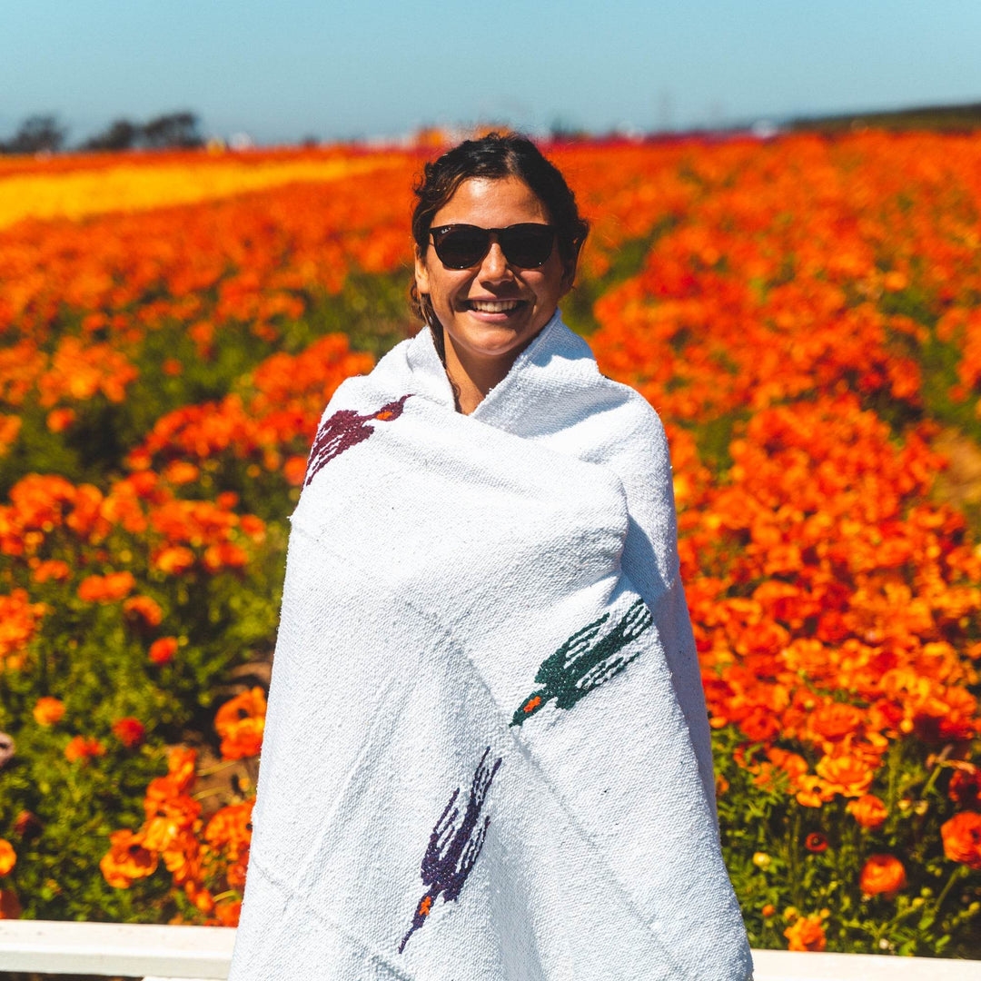 Namaste White Baja Thunderbird Yoga Blanket - One Revolver Surfboards