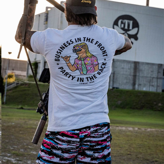 Business In The Front. Party In The Back. Party Men's T-Shirt - One Revolver Surfboards