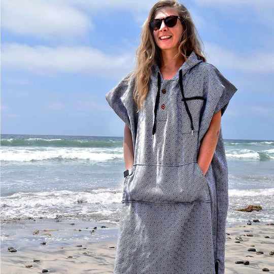 Surf Poncho Changing Robe - Lightweight Turkish Towel - One Revolver Surfboards