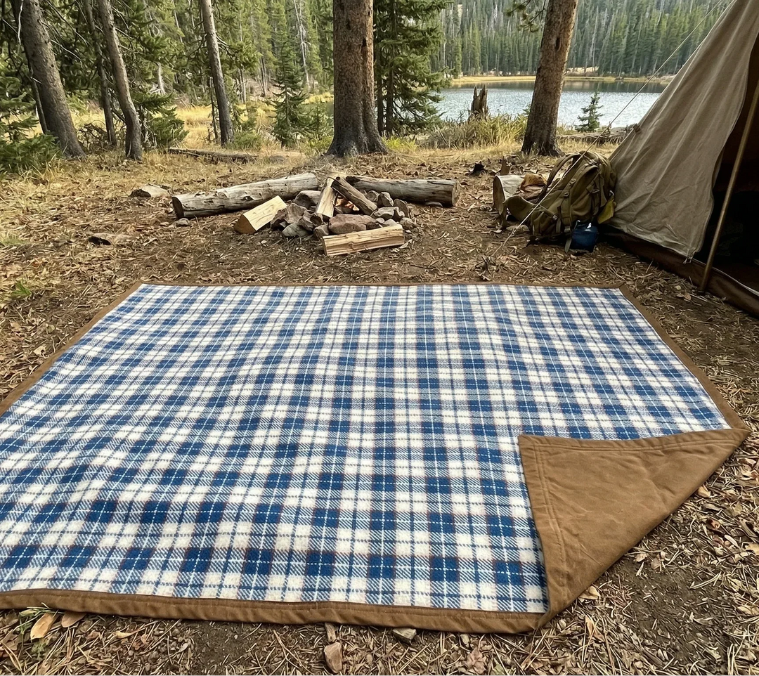Canvas Camping Blanket - Waxed Canvas Outdoor Blanket / Bushcraft Blanket